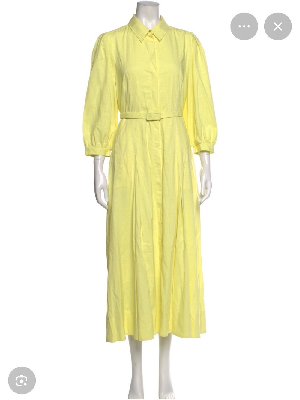 ME+EM Pale Lemon Yellow Maxi Shirt Dress